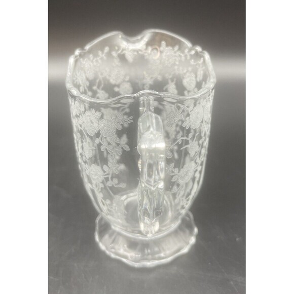 VTG Cambridge Rose Point Etched Creamer & Open Sugar Bowl Elegant Set - Picture 9 of 13